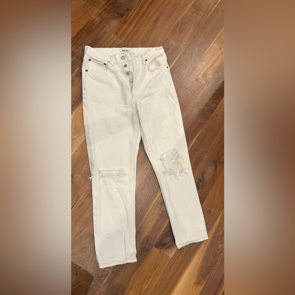 AGOLDE Riley High Rise Straight Crop in Veil